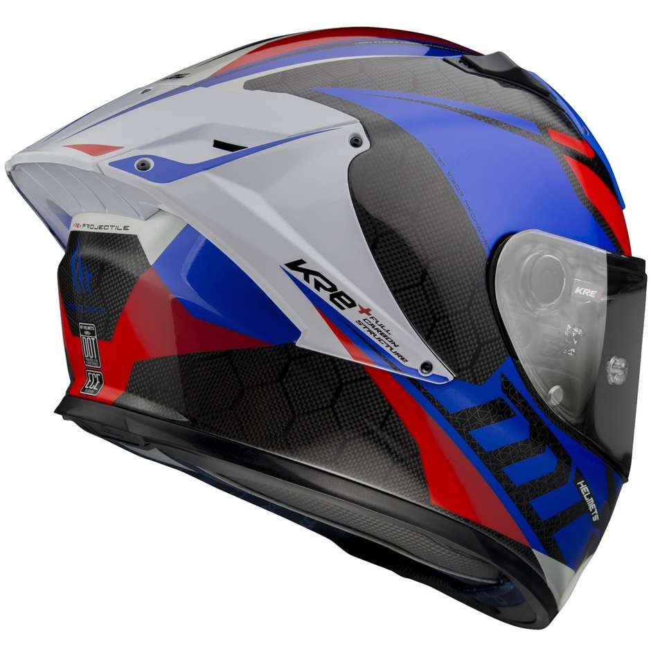 Integral Motorcycle Helmet Racing Mt Helmet KRE + CARBON PROJECTTILE D7 Glossy Blue