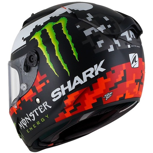 Integral Motorcycle Helmet Racing Shark RACE-R Pro Replica Lorenzo Monster Matte Black Red Green