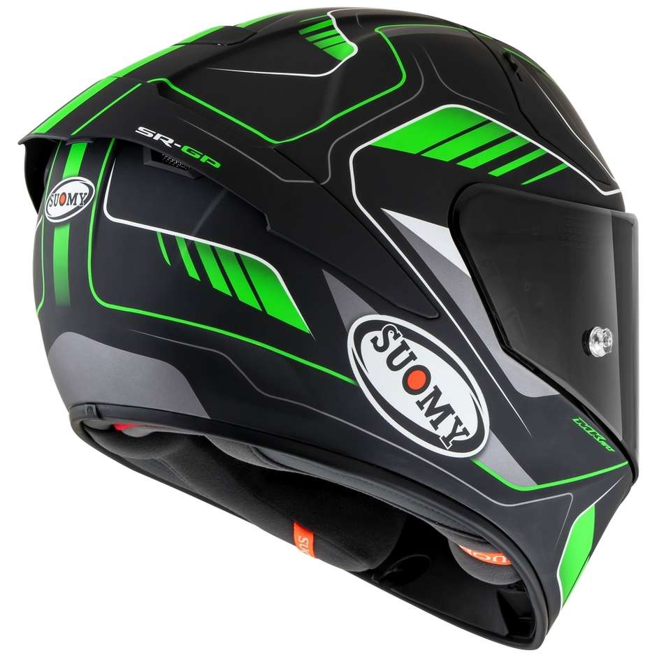 Integral Motorcycle Helmet Racing Suomy SR-GP GAMMA Black Green Opaque