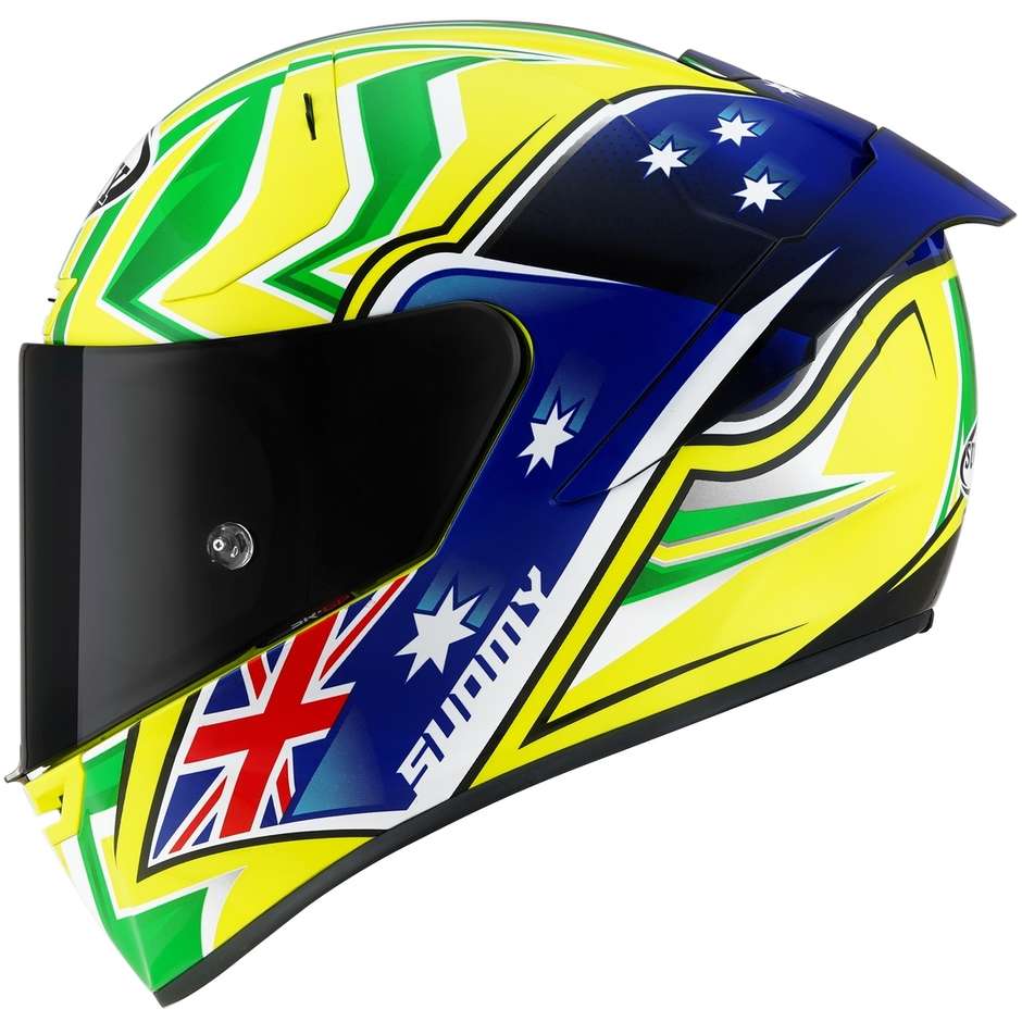 Integral Motorcycle Helmet Racing Suomy SR-GP TOP RACER Yellow Blue