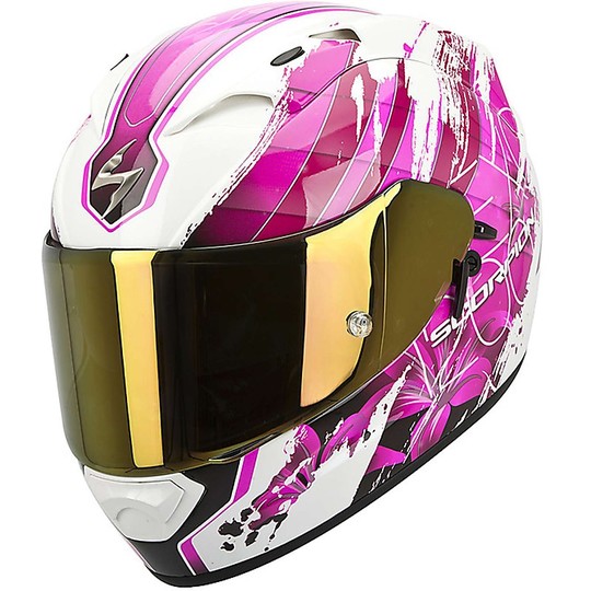 Integral Motorcycle Helmet Scorpion Exo-1200 Air Lilium White Pearl Pink