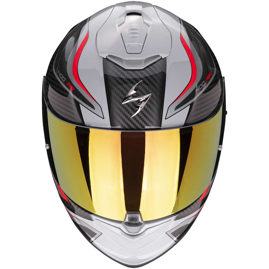 Integral Motorcycle Helmet Scorpion EXO-1400 AIR ATTUNE Gray Black Red