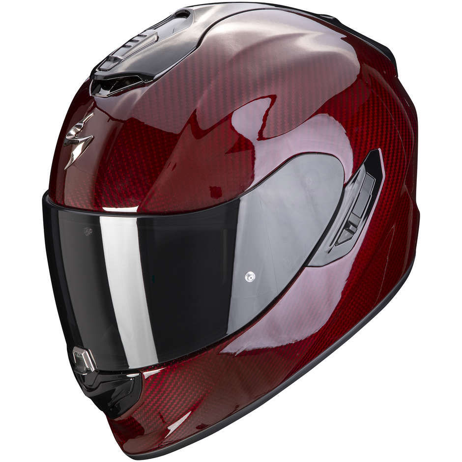 Integral Motorcycle Helmet Scorpion EXO-1400 CARBON AIR SOLID Red