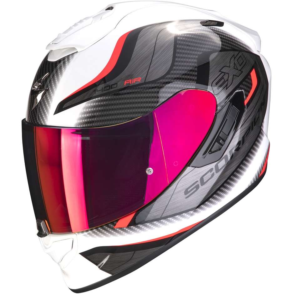 Integral Motorcycle Helmet Scorpion EXO-1400 EVO AIR ATTUNE White Red