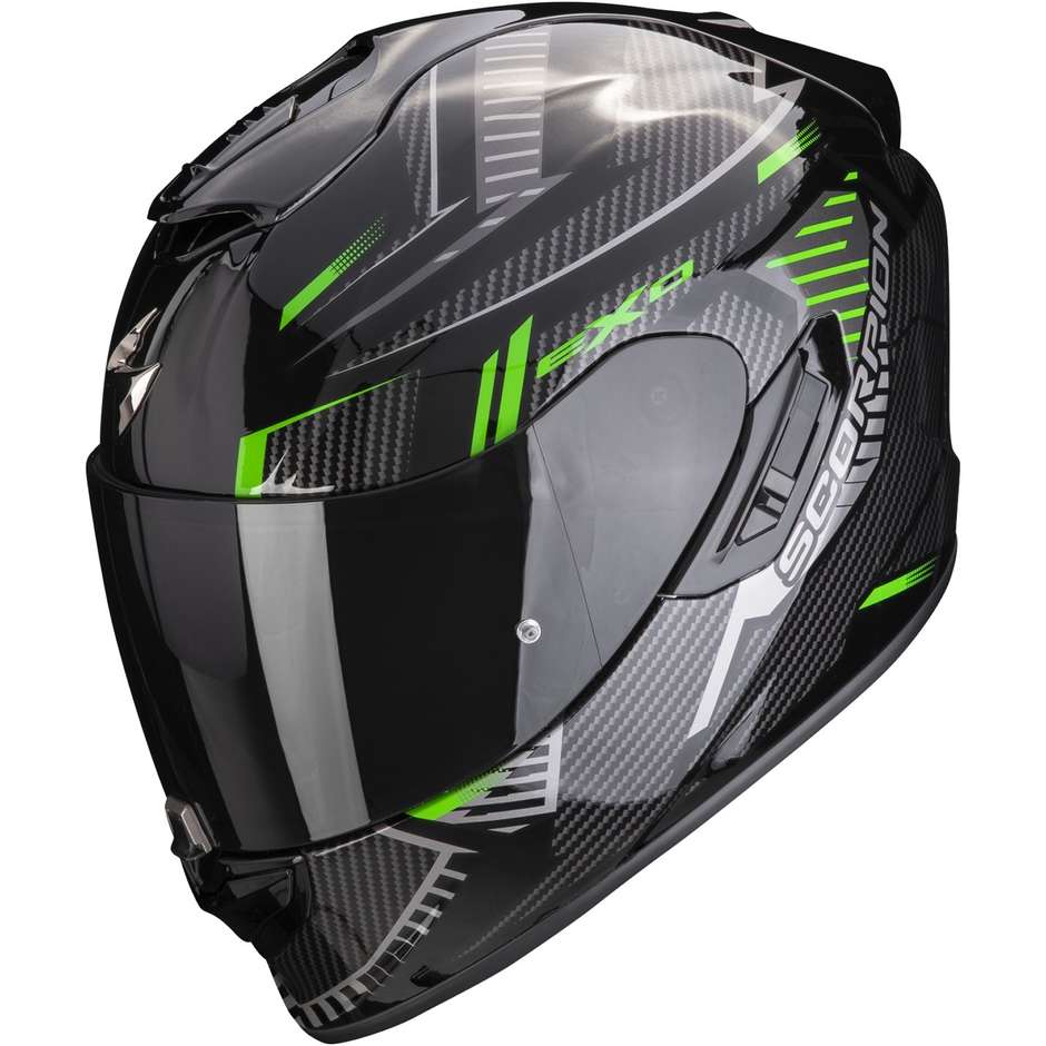 Integral Motorcycle Helmet Scorpion EXO-1400 EVO AIR SHELL Black Green