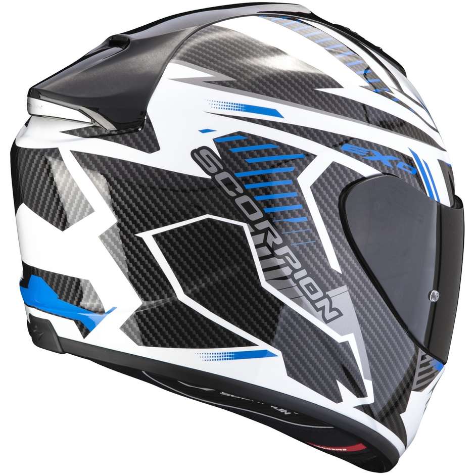 Integral Motorcycle Helmet Scorpion EXO-1400 EVO AIR SHELL White Blue