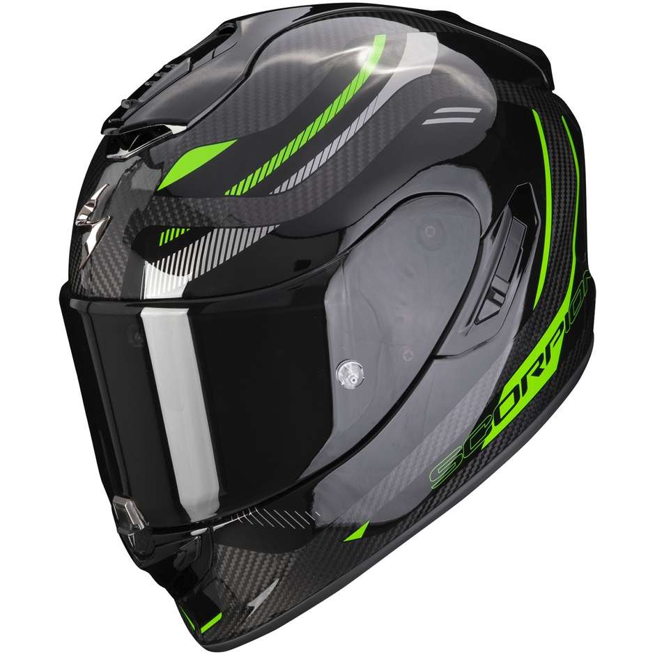 Integral Motorcycle Helmet Scorpion EXO-1400 EVO CARBON AIR KYDRA Black Green