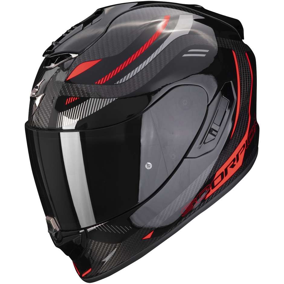 Integral Motorcycle Helmet Scorpion EXO-1400 EVO CARBON AIR KYDRA Black Red