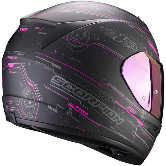 Integral Motorcycle Helmet Scorpion EXO 390 BEAT Matt Black Pink