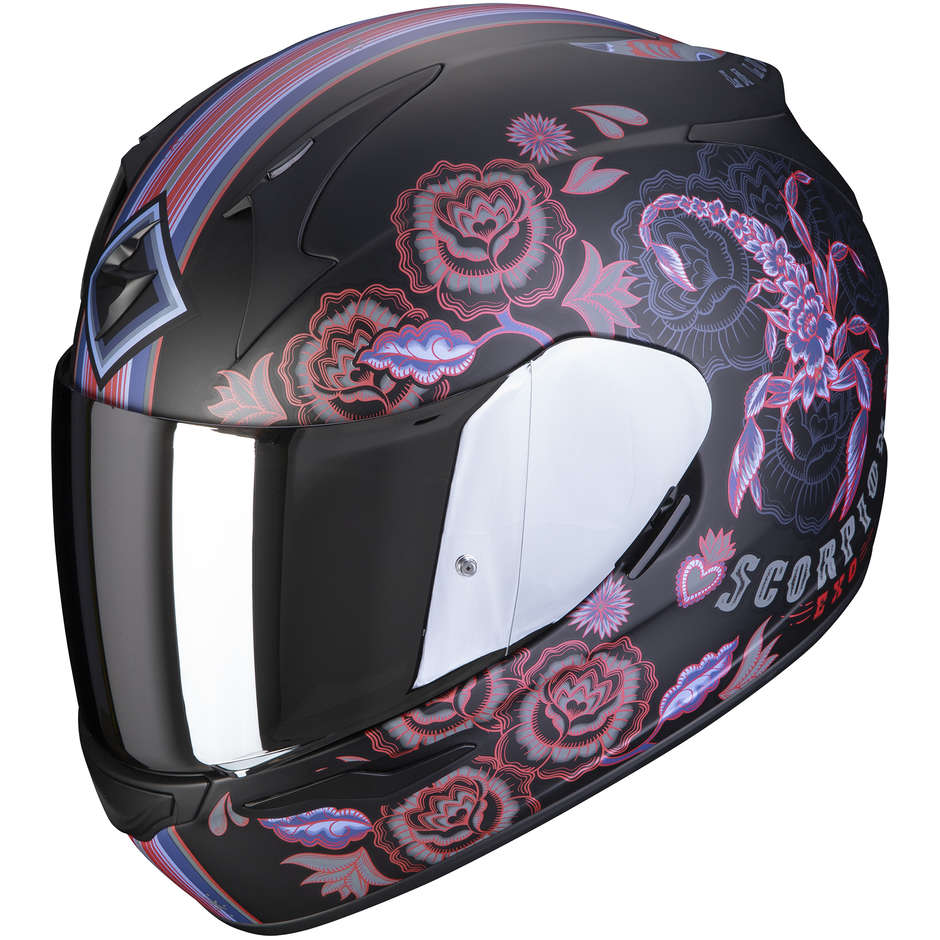 Integral Motorcycle Helmet Scorpion EXO-390 CHICA II Matt Black Pink