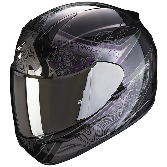 Integral Motorcycle Helmet Scorpion EXO 390 CLARA Black Silver