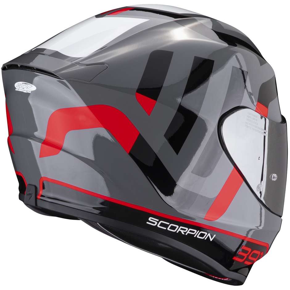 Integral Motorcycle Helmet Scorpion EXO-391 AROK Gray Red Black