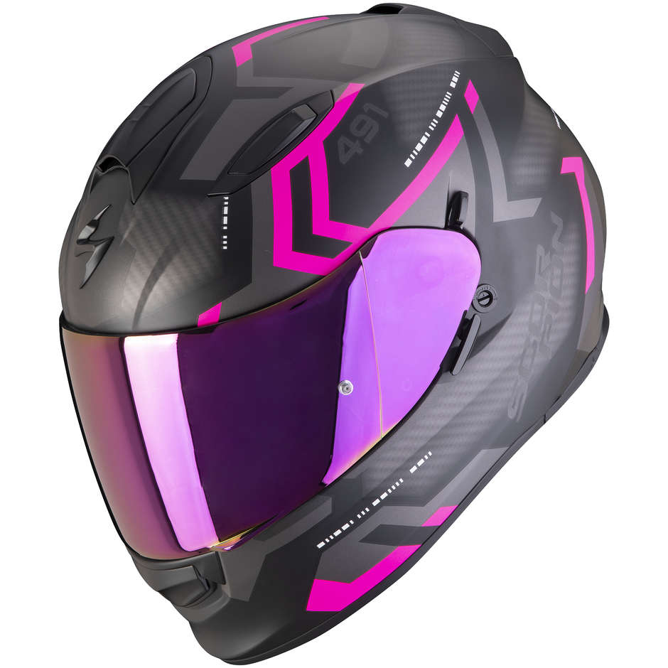 Integral Motorcycle Helmet Scorpion EXO-491 SPIN Matt Black Pink