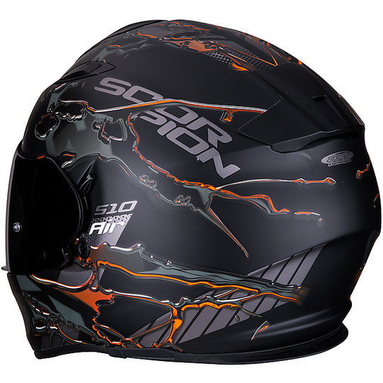 Integral Motorcycle Helmet Scorpion EXO 510 Air LIKID Matte Black Orange