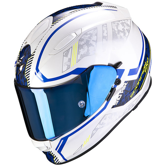 Integral Motorcycle Helmet Scorpion EXO 510 Air OCCULTA White Pearl Blue