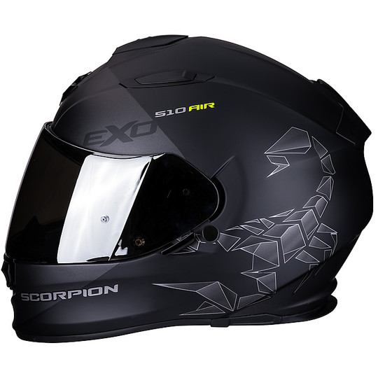 Integral Motorcycle Helmet Scorpion EXO 510 Air PIQUE Matt Black Silver