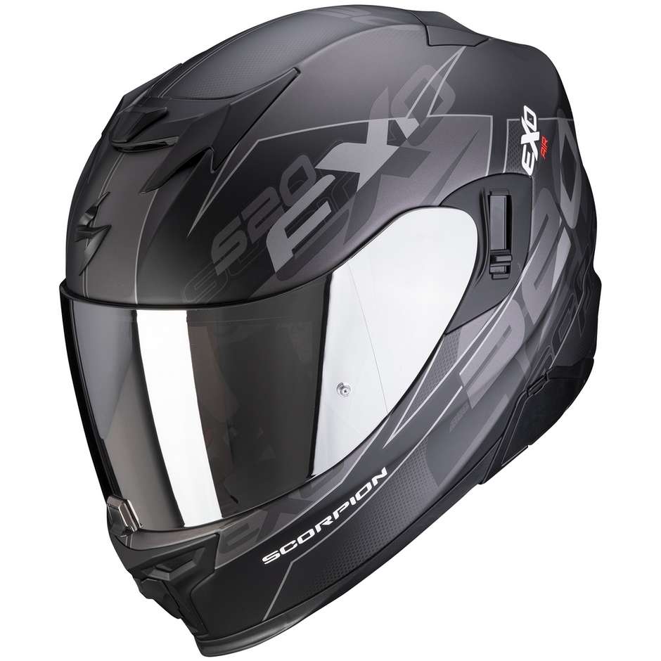 Integral Motorcycle Helmet Scorpion EXO-520 AIR COVER Matt Black Silver
