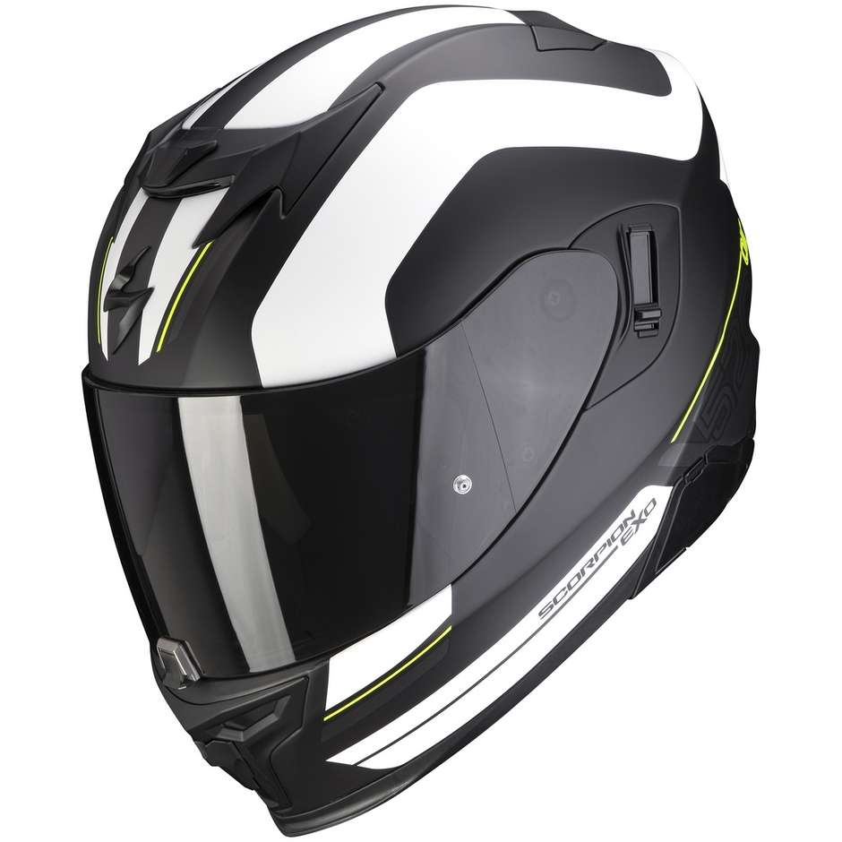 Integral Motorcycle Helmet Scorpion EXO-520 AIR LEMANS Matt Black Silver White