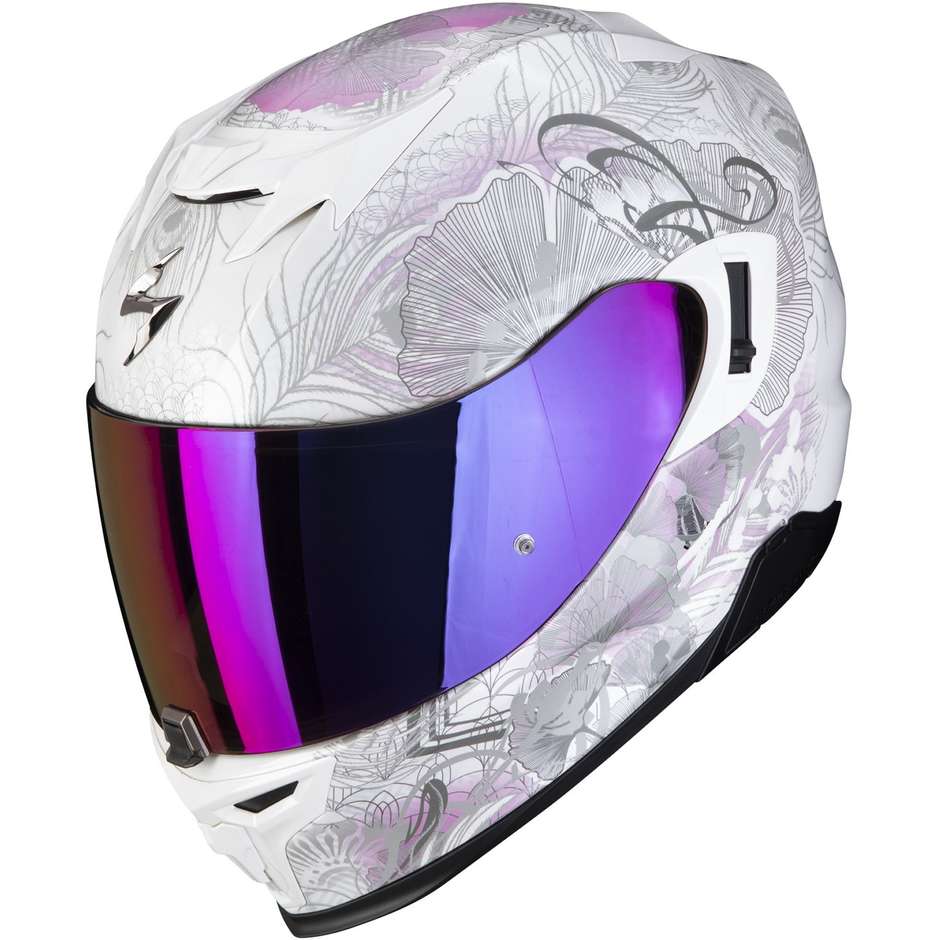 Integral Motorcycle Helmet Scorpion EXO-520 EVO AIR MELROSE Pearl White Pink