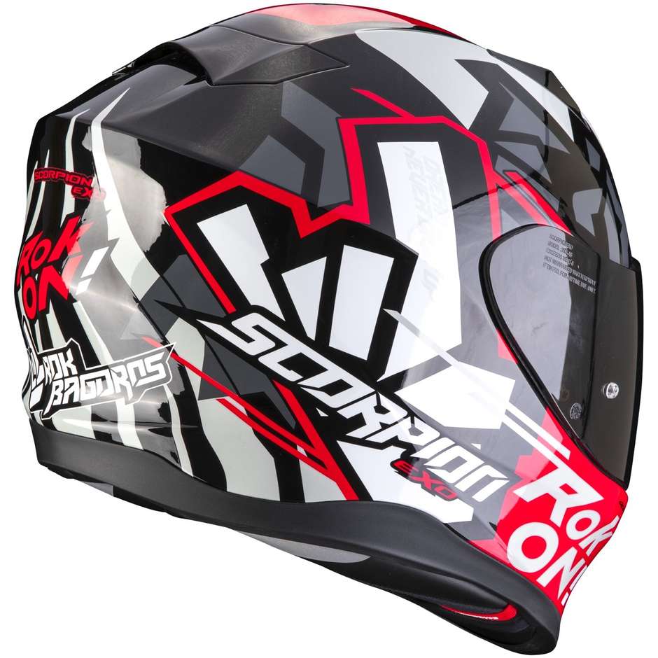 Integral Motorcycle Helmet Scorpion EXO-520 EVO AIR ROK BAGOROS Black Red