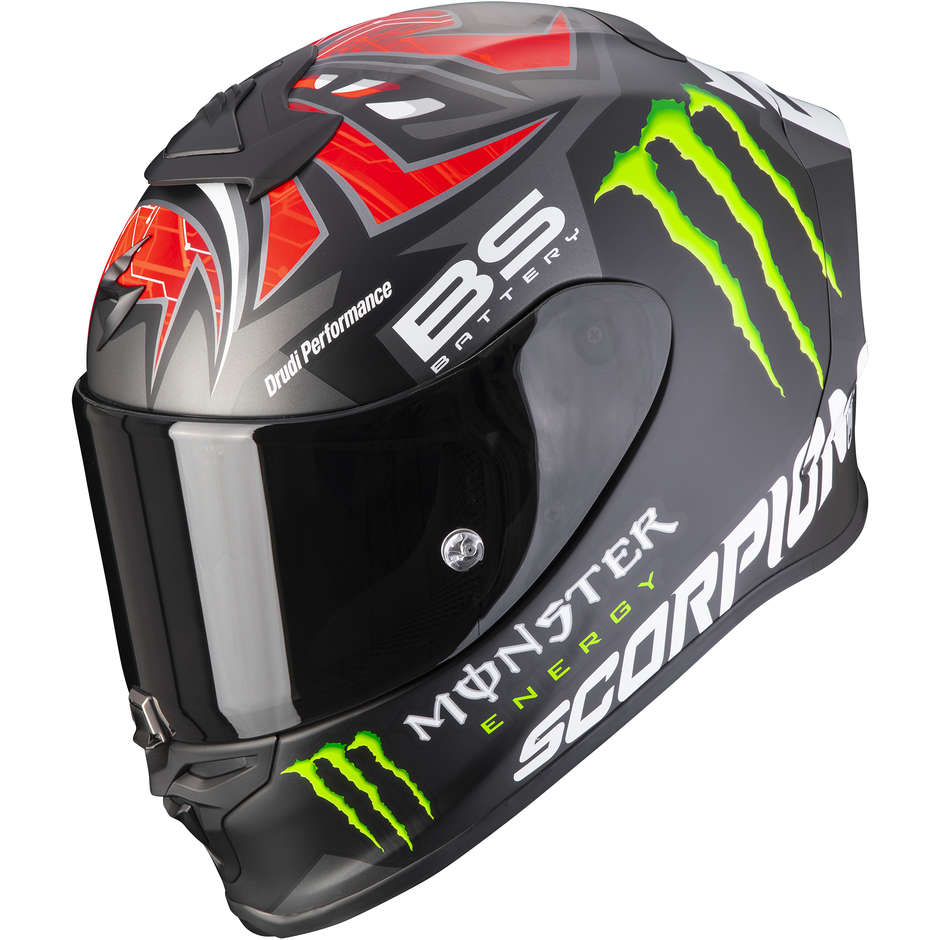 Integral Motorcycle Helmet Scorpion EXO-R1 AIR FABIO MONSTER Replica Matt Black Red