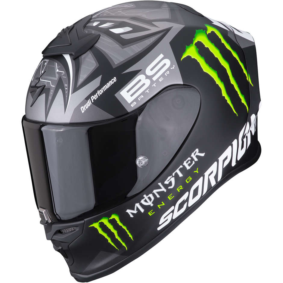 Integral Motorcycle Helmet Scorpion EXO-R1 AIR FABIO MONSTER Replica Matt Black Silver