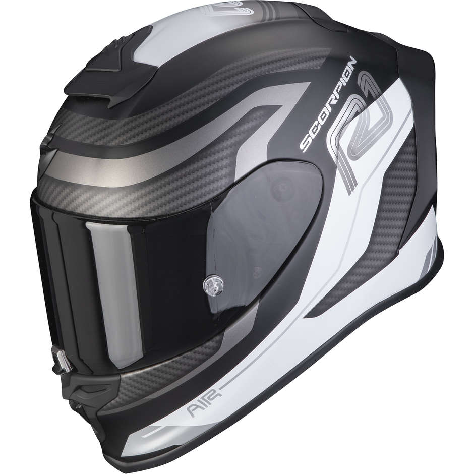 Integral Motorcycle Helmet Scorpion EXO-R1 AIR VATIS Matt Black White