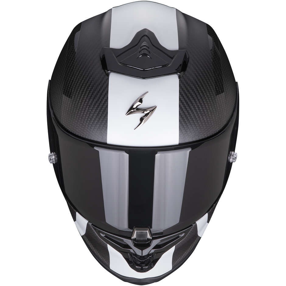 Integral Motorcycle Helmet Scorpion EXO-R1 CARBON AIR MG Matt Black White