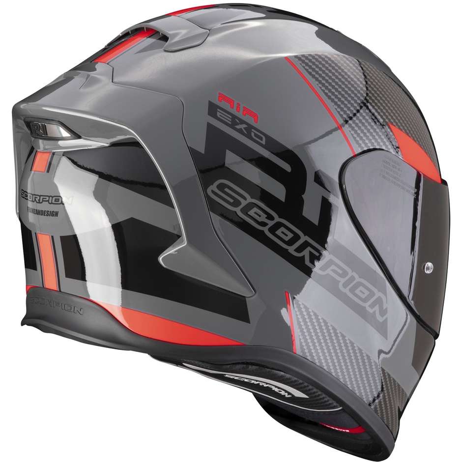 Integral Motorcycle Helmet Scorpion EXO-R1 EVO AIR FINAL Gray Black Red