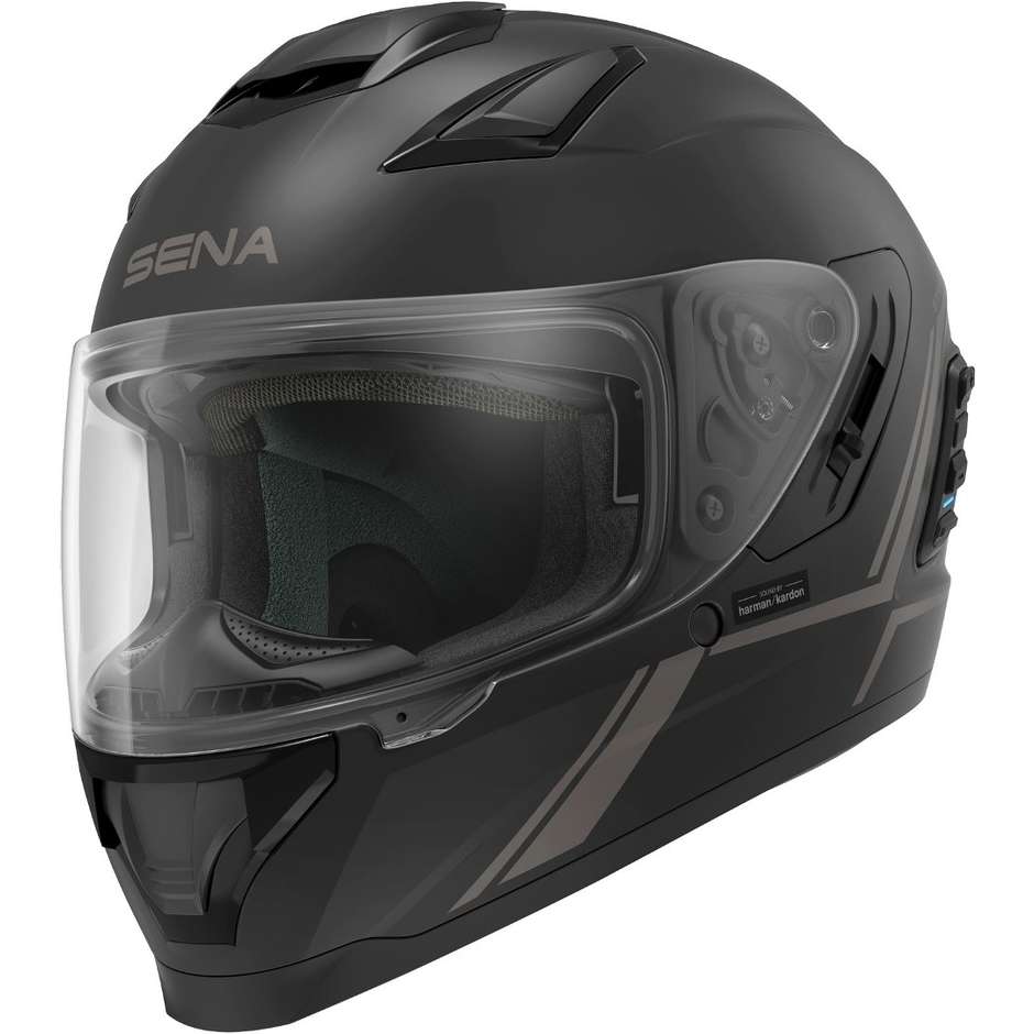 Integral Motorcycle Helmet Sena Stryker With Integrated Bluetooth Matt Black