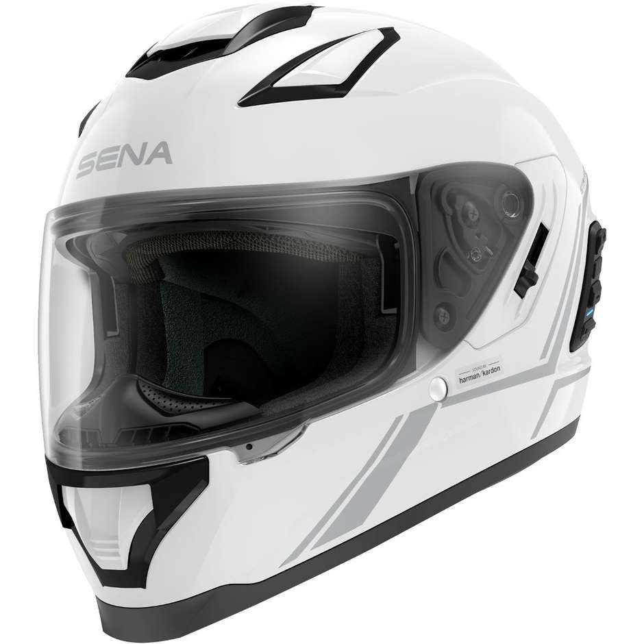 Integral Motorcycle Helmet Sena Stryker With Integrated Bluetooth White