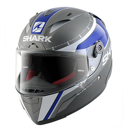 Integral Motorcycle Helmet Shark Race-R PRO CARBON Dual Touch Anthracite Blue