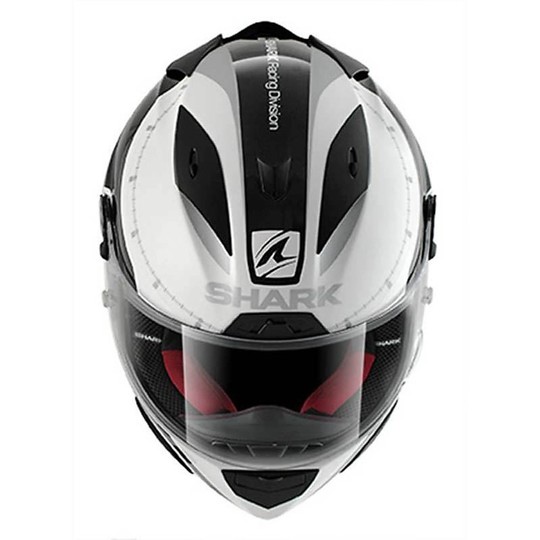 Integral Motorcycle Helmet Shark Race-R PRO CARBON Dual Touch Black White
