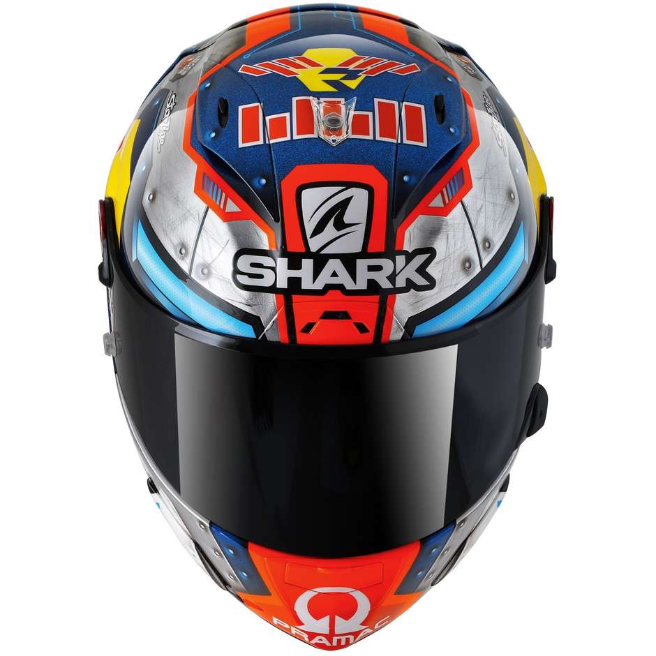 Integral Motorcycle Helmet Shark RACE-R PRO GP MARTINATOR SIGNATURE Blue Chrome Orange