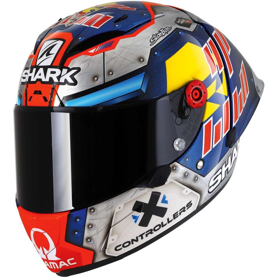 Integral Motorcycle Helmet Shark RACE-R PRO GP MARTINATOR SIGNATURE Blue Chrome Orange