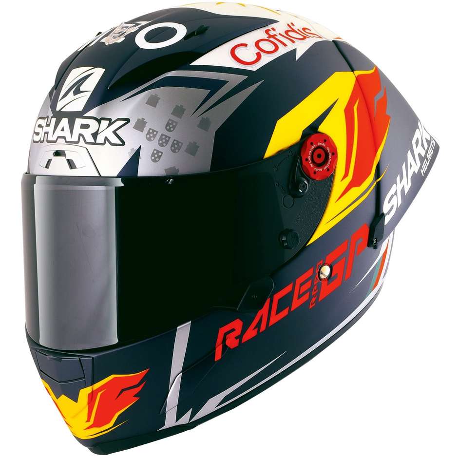 Integral Motorcycle Helmet Shark RACE-R PRO GP OLIVEIRA SIGNATURE Blue Gray White