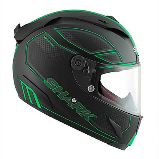 Integral Motorcycle Helmet Shark Race-R Pro Matte Black Green