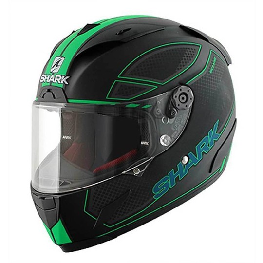 Integral Motorcycle Helmet Shark Race-R Pro Matte Black Green