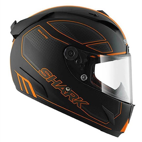 Integral Motorcycle Helmet Shark Race-R Pro Matte Black Orange
