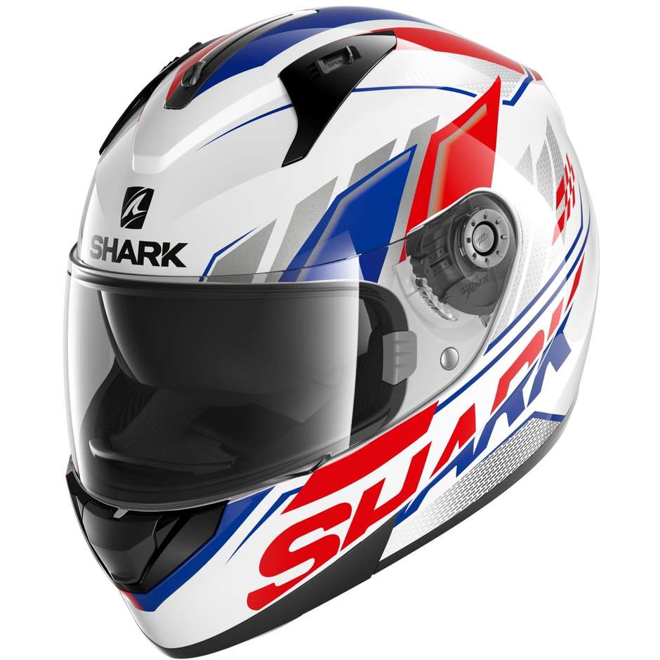 Integral Motorcycle Helmet Shark RIDILL 1.2 PHAZ White Blue Red