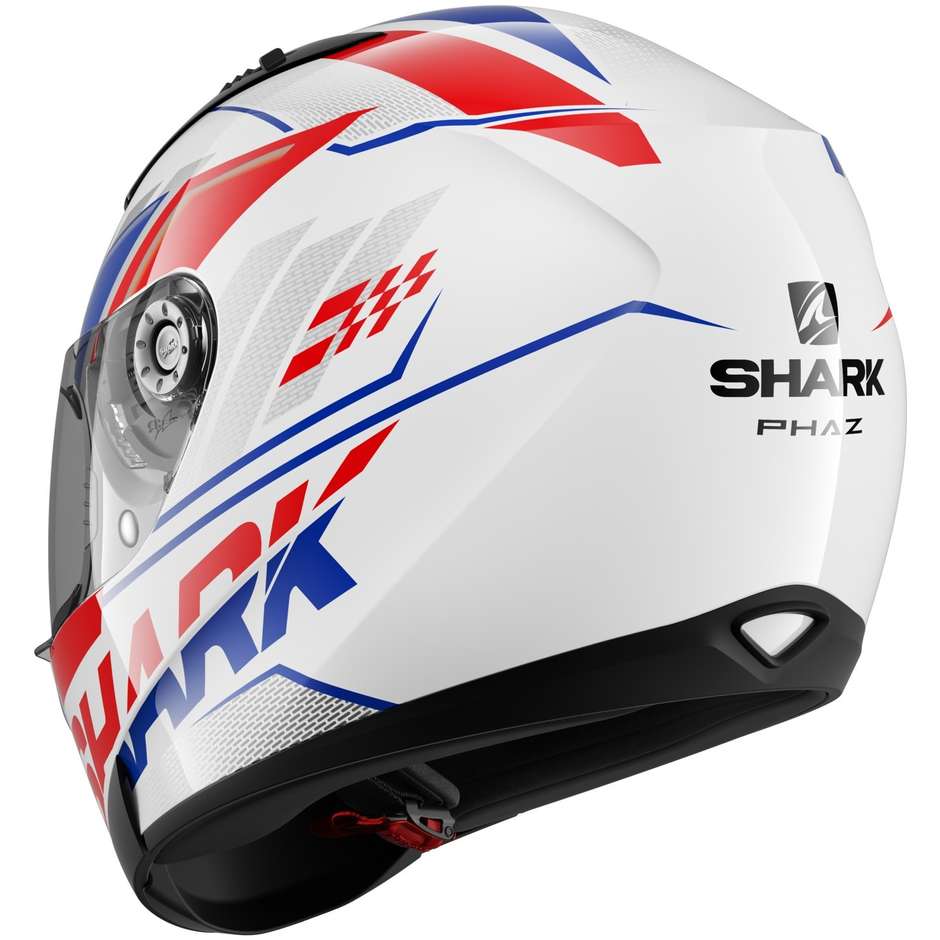 Integral Motorcycle Helmet Shark RIDILL 1.2 PHAZ White Blue Red
