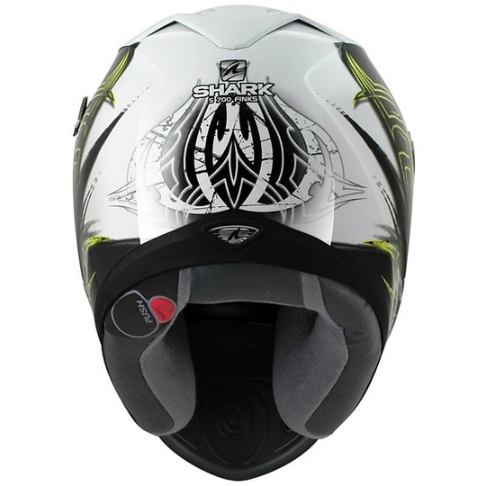 Integral Motorcycle Helmet Shark S700 PINLOCK Finks Black White Yellow