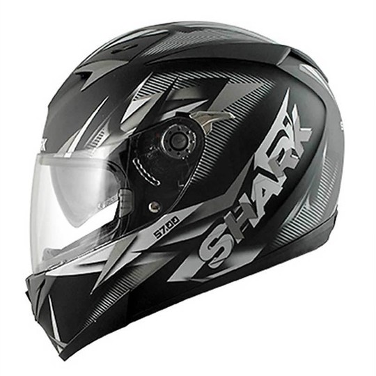 Integral Motorcycle Helmet Shark S700 PINLOCK NASTY Black Grey,