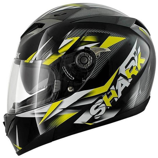 Integral Motorcycle Helmet Shark S700 PINLOCK NASTY Black Yellow