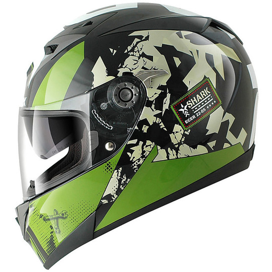 Integral Motorcycle Helmet Shark S700 PINLOCK TRAX Black Green