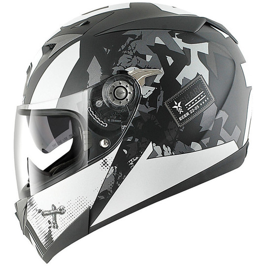 Integral Motorcycle Helmet Shark S700 PINLOCK TRAX White Grey Matte