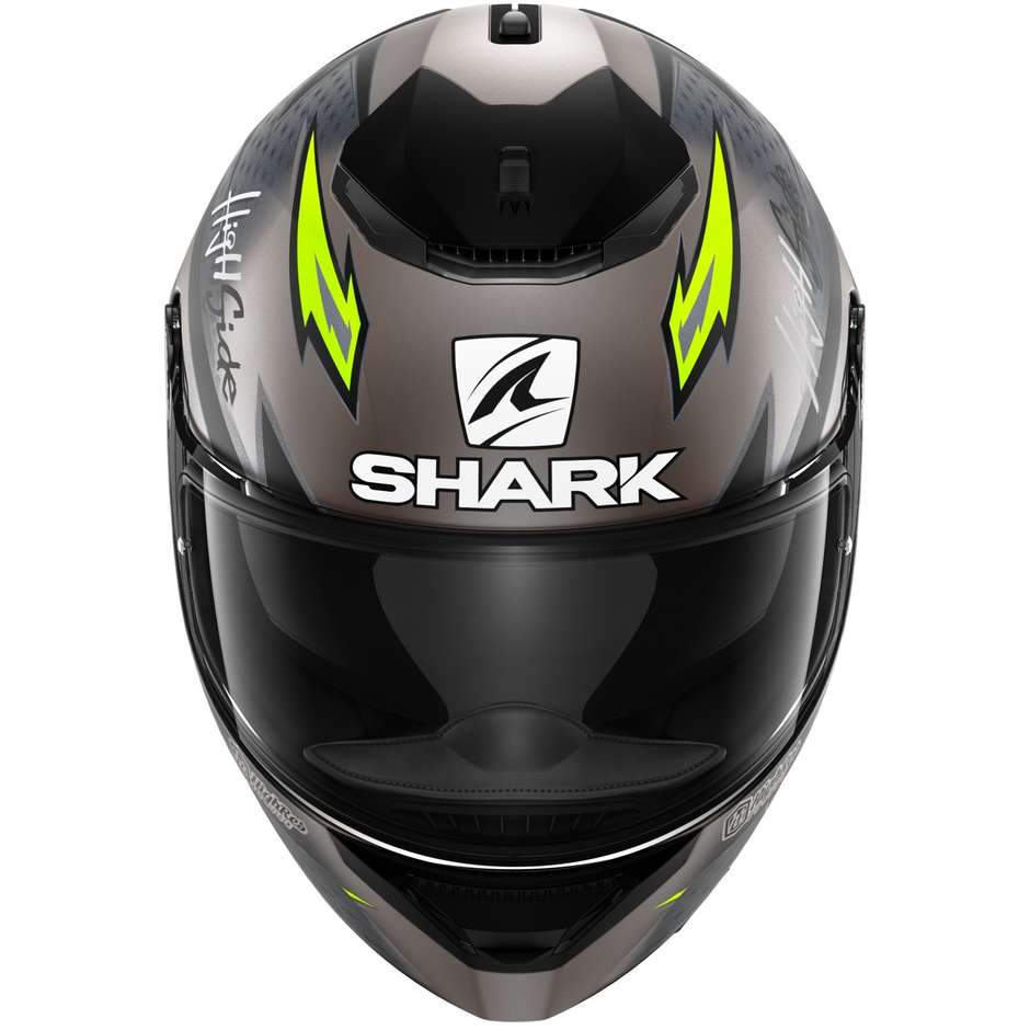 Integral Motorcycle Helmet Shark SPARTAN 1.2 ADRIAN PARASSOL Anthracite Black Yellow