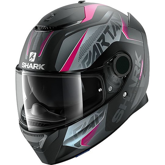 Integral Motorcycle Helmet Shark SPARTAN 1.2 Karken Matte Anthracite Pink