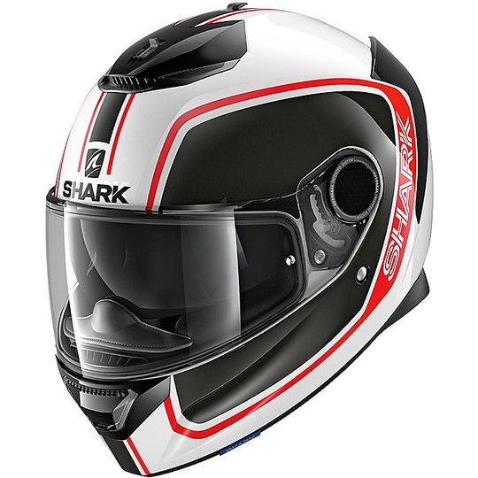 Integral Motorcycle Helmet Shark SPARTAN 1.2 PRIONA White Black Red