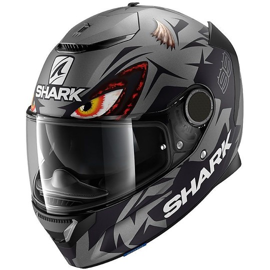 Integral Motorcycle Helmet Shark SPARTAN 1.2 Replica Lorenzo Opaco GP Anthracite black